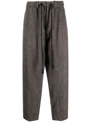 Uma Wang herringbone-pattern straight-leg trousers - Neutrals