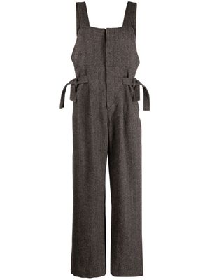 Uma Wang herringbone-pattern wool jumpsuit - Brown