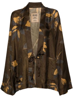 Uma Wang Jester motif-print kimono jacket - Brown