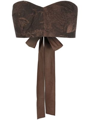 Uma Wang lace-up sleeveless cotton top - Brown