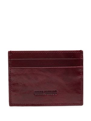 Uma Wang logo-debossed leather wallet - Red