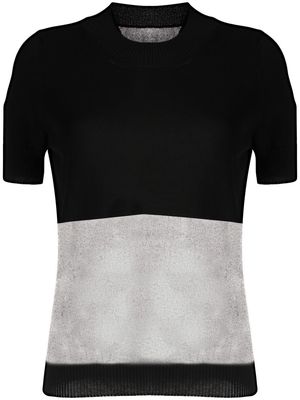 Uma Wang panelled short-sleeved knitted top - Black