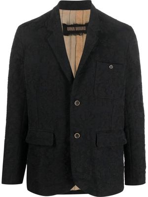 Uma Wang patterned jacquard single-breasted blazer - Black