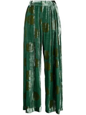 Uma Wang pleat-detail wide-leg trousers - Green