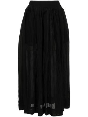 Uma Wang pleated tulle maxi skirt - Black