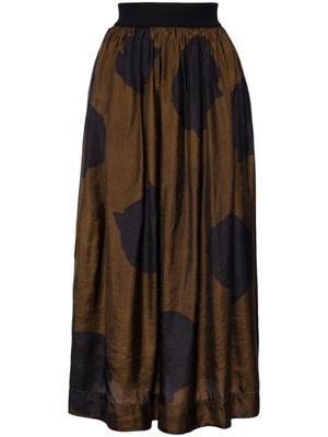 Uma Wang polka dot-print midi skirt - Brown