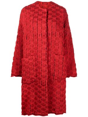 Uma Wang polka dot wool-blend coat - Red