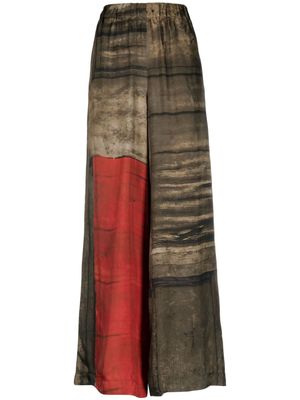 Uma Wang printed wide-leg trousers - Brown