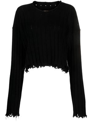 Uma Wang raw-edge cashmere top - Black