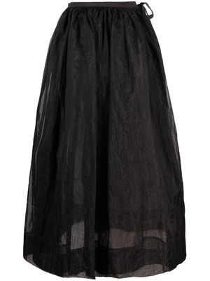 Uma Wang sheer tied-waist full skirt - Black