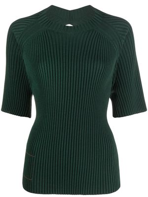 Uma Wang short-sleeve ribbed-knit top - Green