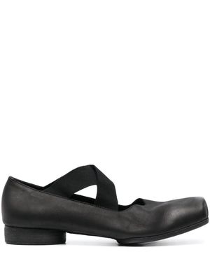 Uma Wang square-toe 23mm leather ballerina shoes - Black