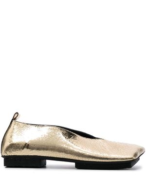 Uma Wang square-toe 25mm ballerina shoes - Gold