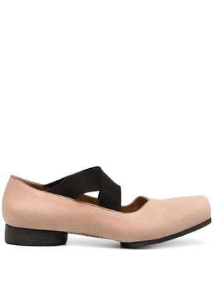 Uma Wang square-toe 25mm suede ballerina shoes - Brown