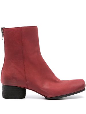Uma Wang square-toe 40mm ankle boots - Red