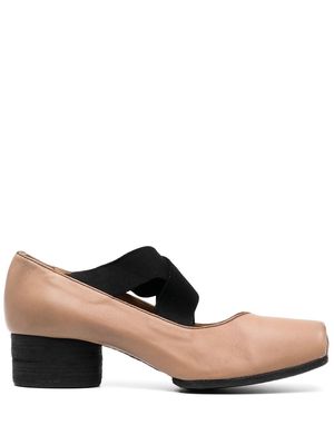 Uma Wang square-toe leather ballerina shoes - Neutrals