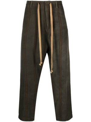 Uma Wang stripe-print relaxed-fit trousers - Grey