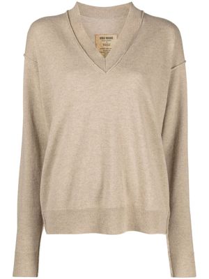 Uma Wang V-neck fine-knit sweatshirt - Neutrals