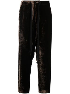 Uma Wang velvet-effect straight-leg trousers - Brown
