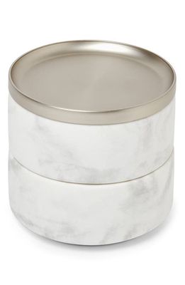 Umbra Tesora Two-Tier Jewelry Box in White/Metallic Nickel