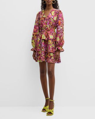 Umbra Tiered Floral-Print Ruffle Mini Dress