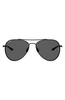 Under Armour 57mm Polarized Mirrored Aviator Sunglasses in Black /Gray Polar