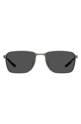 Under Armour 58mm Rectangular Sunglasses in Dark Ruthenium/Grey
