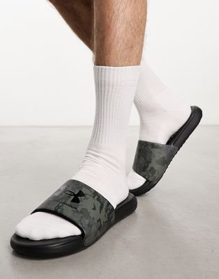 Under Armour Ansa graphic sliders in black
