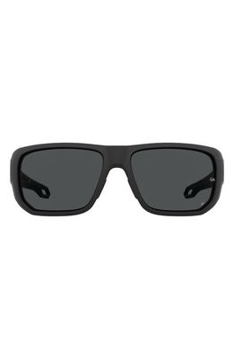 Under Armour Attack 2 63mm Wrap Sunglasses in Matte Black/Grey Oleophobic