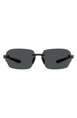 Under Armour Fire 71mm Geometric Sunglasses in Matte Black/Grey Oleophobic