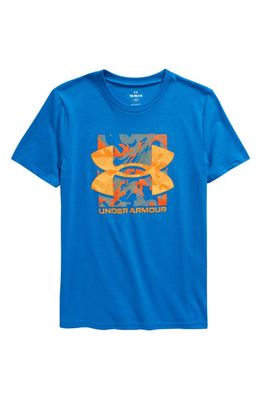 Under Armour Kids' Box Logo Graphic Tee in Photon Blue