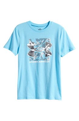 Under Armour Kids' Box Logo Graphic Tee in Sky Blue