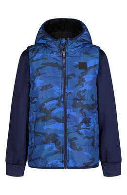 Under Armour Kid's Camo Print Quilted Hooded Vest in Midnight Navy