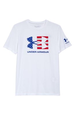 Under Armour Kids' Freedom Chest Flag Graphic Tee in White //Royal