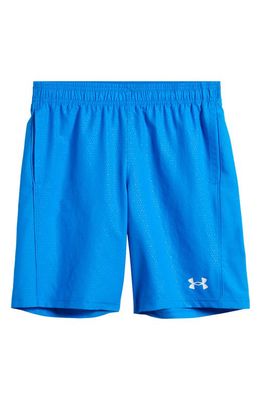 Under Armour Kids' Halfback Athletic Shorts in Blue Circuit/White