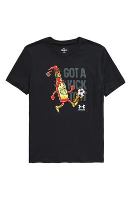 Under Armour Kids' Kick To It Soccer Graphic Tee in Black /Pitch Gray