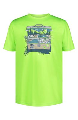 Under Armour Kids' Outdoor Tackle Box Performance Graphic T-Shirt in Lime Surge