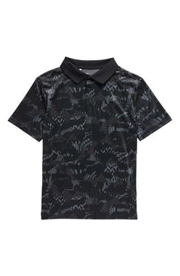 Under Armour Kids' Performance Print Polo in Black /Pitch Gray /Black