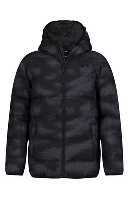 Under Armour Kids' Pronto Print Hooded Puffer Jacket in Black