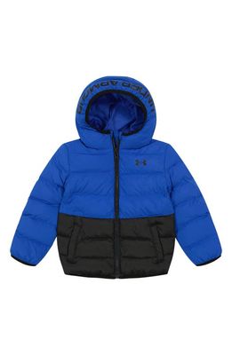 Under Armour Kids' Pronto Water Repellent Hooded Puffer Jacket in Team Royal