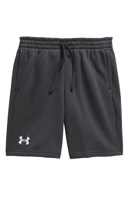 Under Armour Kids' Rival Fleece Shorts in Black //White