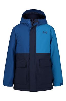 Under Armour Kids' Slate Quarry Waterproof Insulated Hooded Jacket in Midnight Navy