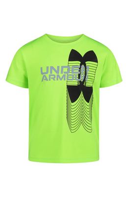 Under Armour Kids' Split Logo Hybrid Performance Graphic Tee in Lime Surge