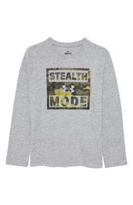 Under Armour Kids' Stealth Mode Long Sleeve Cotton Blend T-Shirt in Mod Gray