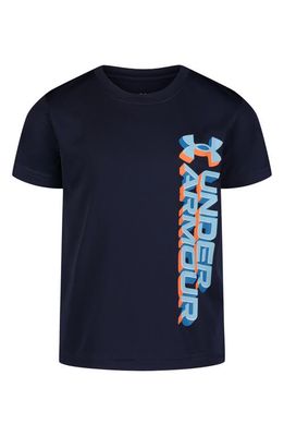 Under Armour Kids' Tilt Wordmark Performance Graphic T-Shirt in Midnight Navy