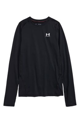 Under Armour Kids' UA HeatGear® Long Sleeve Graphic Tee in Black/Pitch Gray