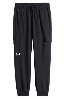 Under Armour Kids' UA Pennant Woven Cargo Pants in Black /Black /White