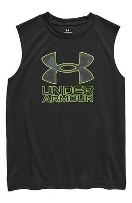 Under Armour Kids' UA Tech Sleeveless Graphic T-Shirt in Black /Lime Surge