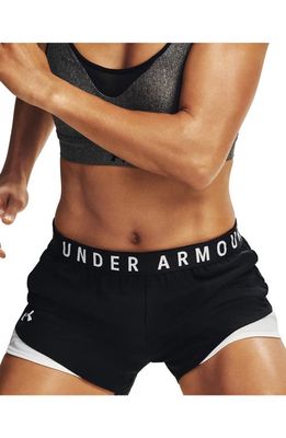 Under Armour Play Up Shorts in Black /White /White