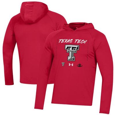 Under Armour Red Texas Tech Red Raiders 2023 On Court Bench Shooting Long Sleeve Hoodie T-Shirt